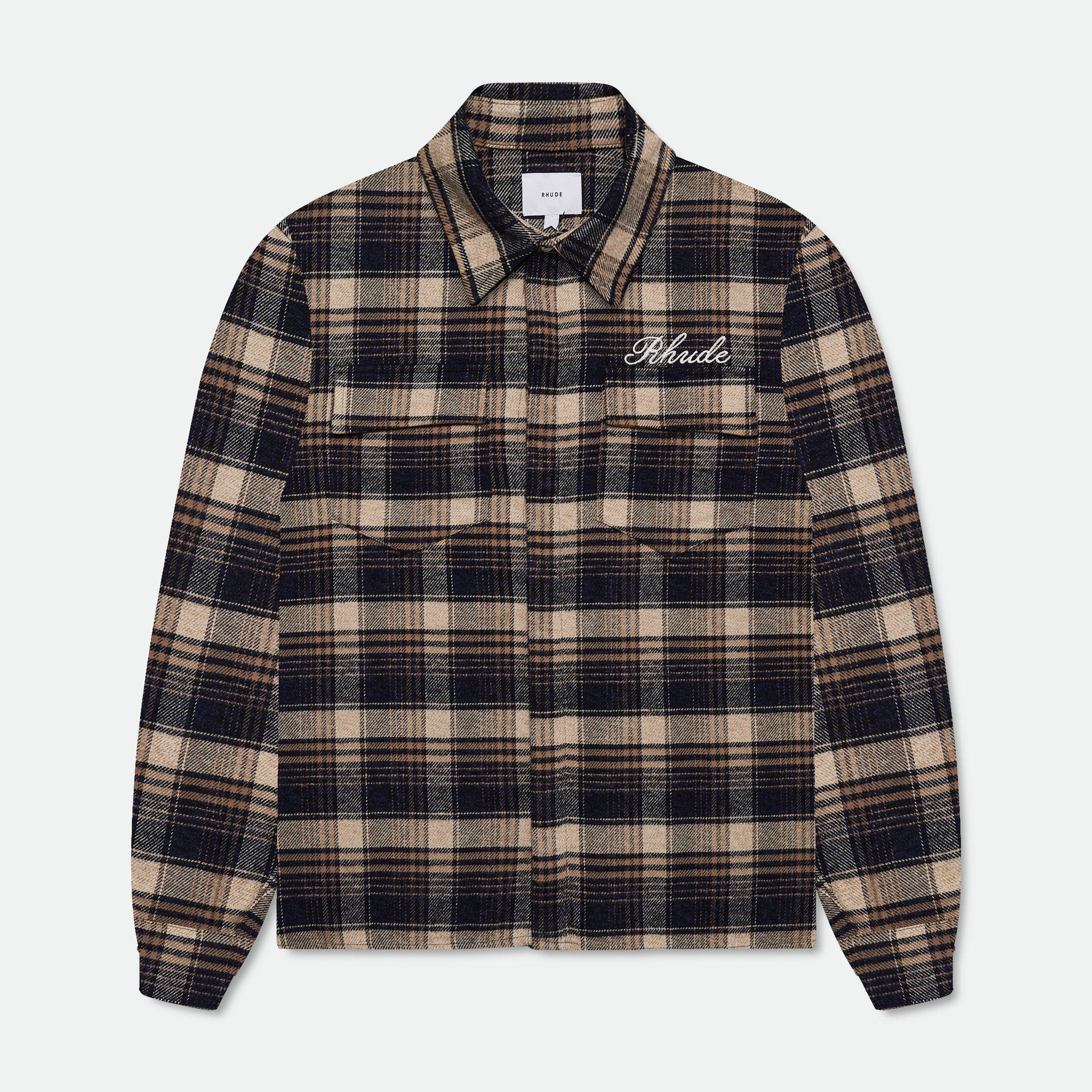 RHUDE SCRIPT LOGO FLANNEL