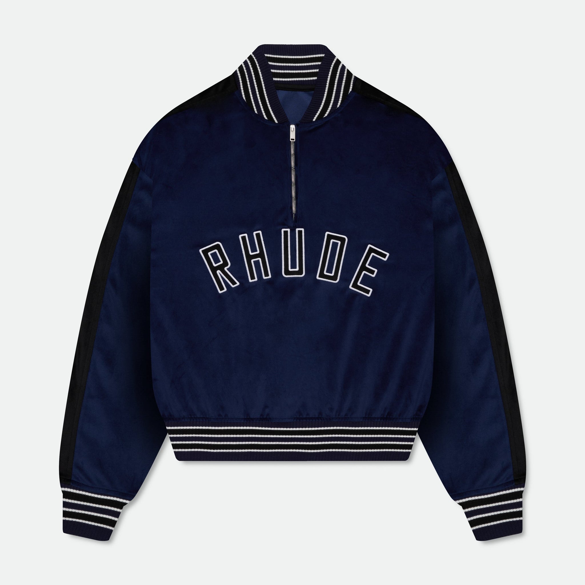 VELOUR TRACK QUARTER ZIP-UP