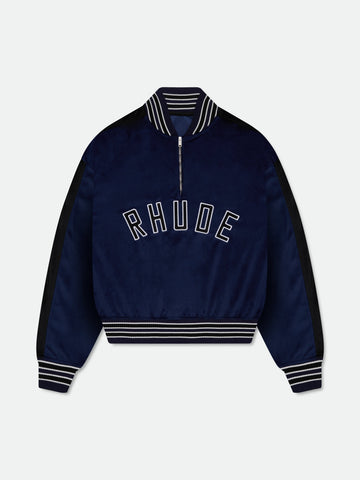 VELOUR TRACK QUARTER ZIP-UP