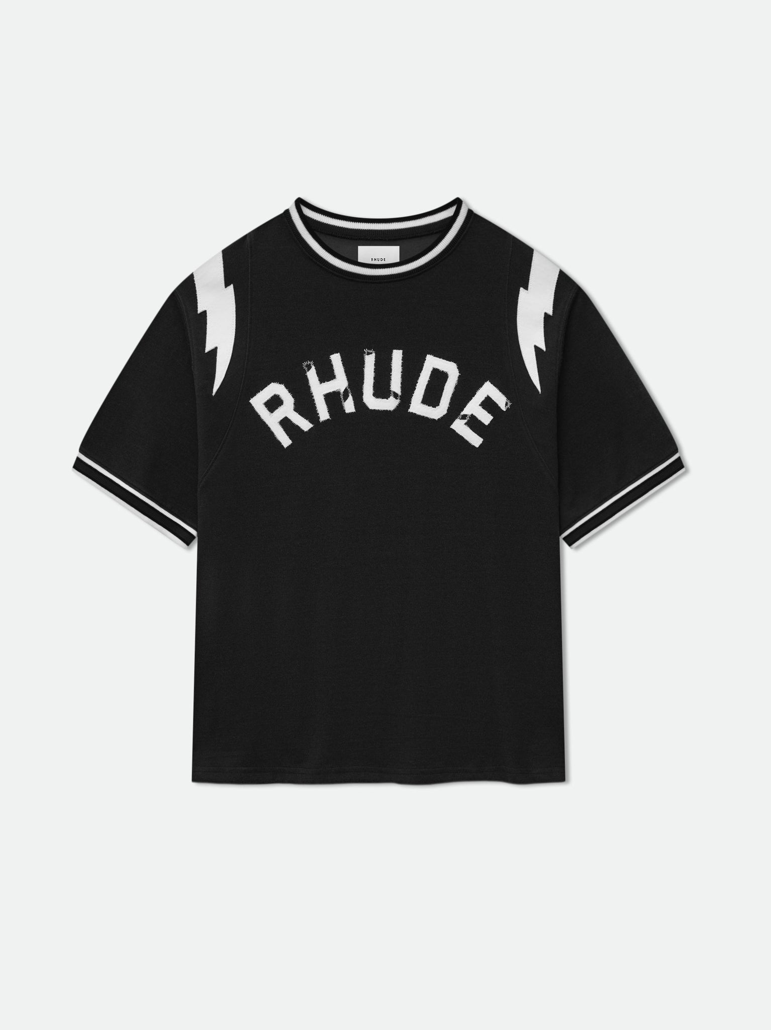 RHUDE LIGHTNING RINGER JERSEY TEE