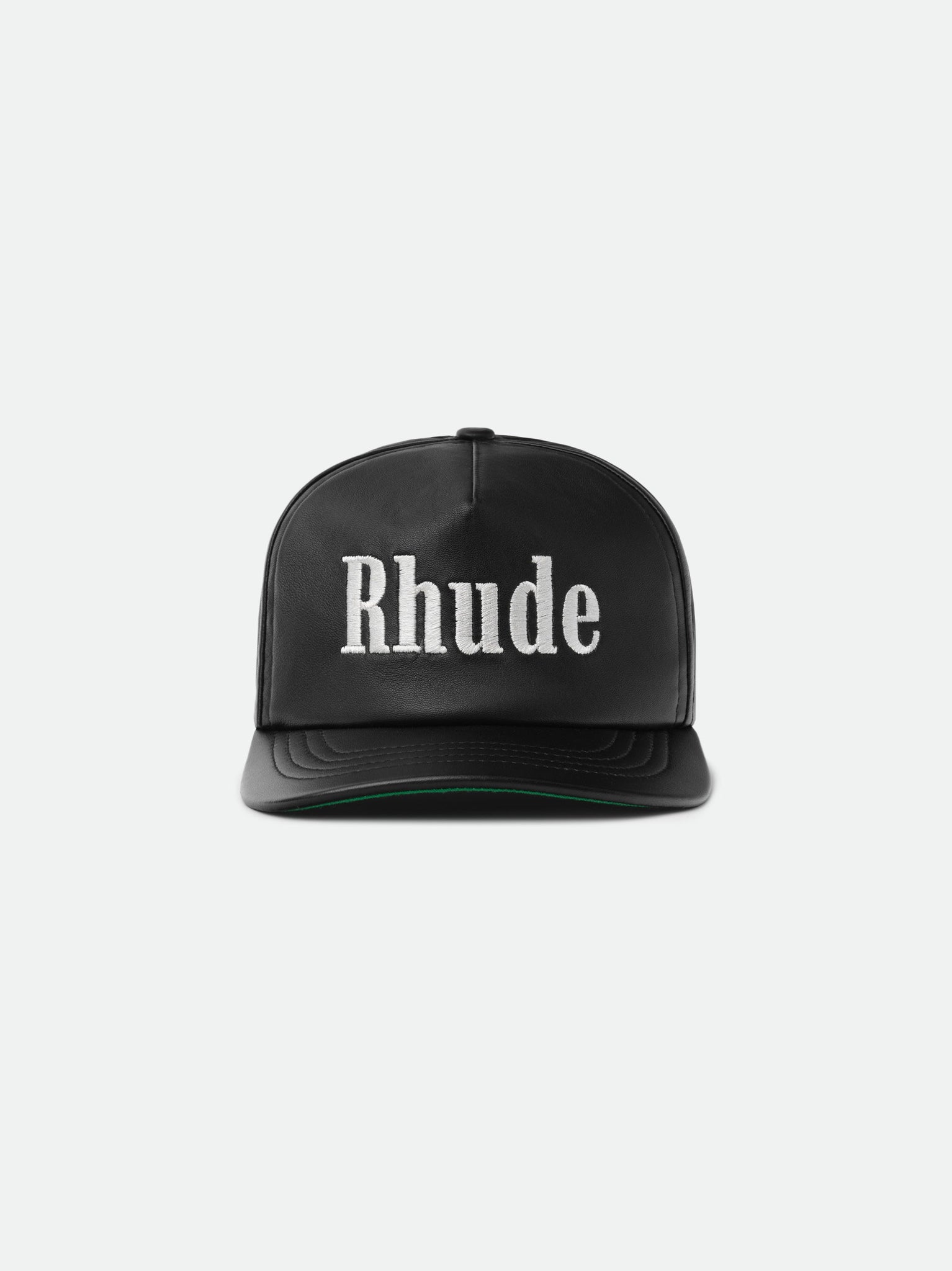 RHUDE LOGO LEATHER HAT