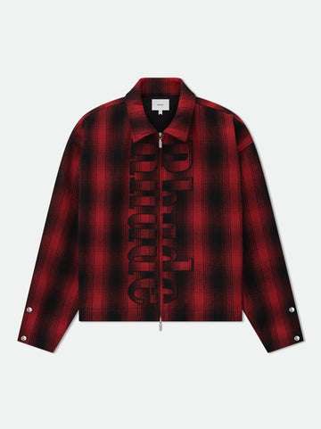 RHUDE LOGO FLANNEL WORK JACKET