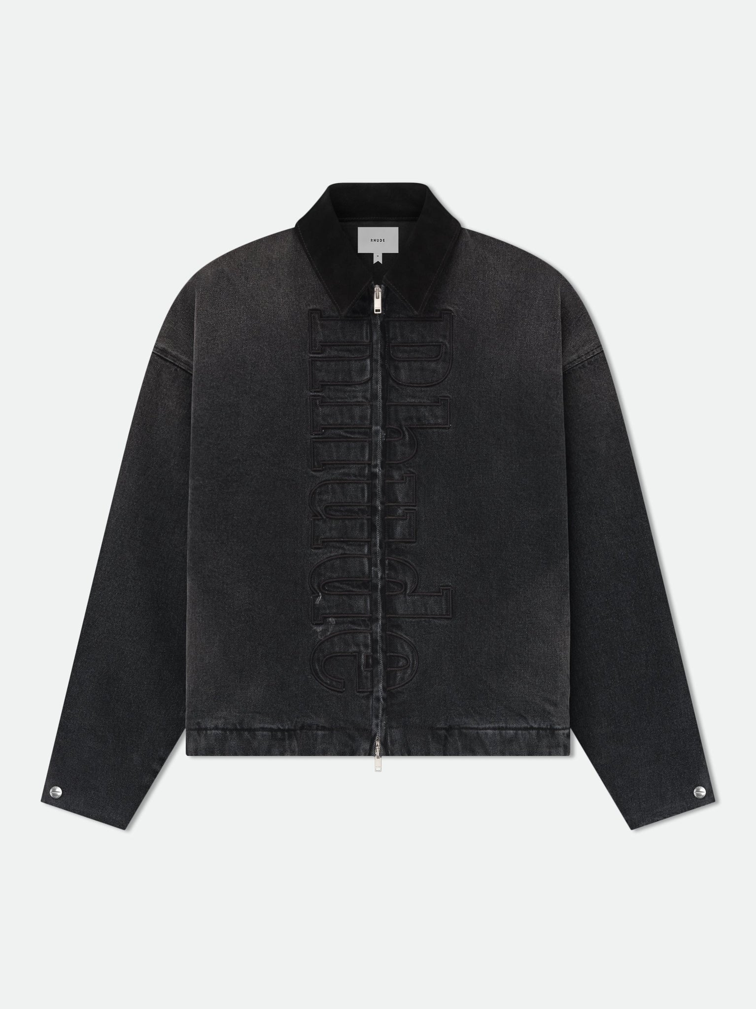DENIM LOGO SUEDE COLLAR WORK JACKET