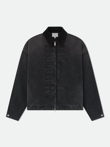DENIM LOGO SUEDE COLLAR WORK JACKET