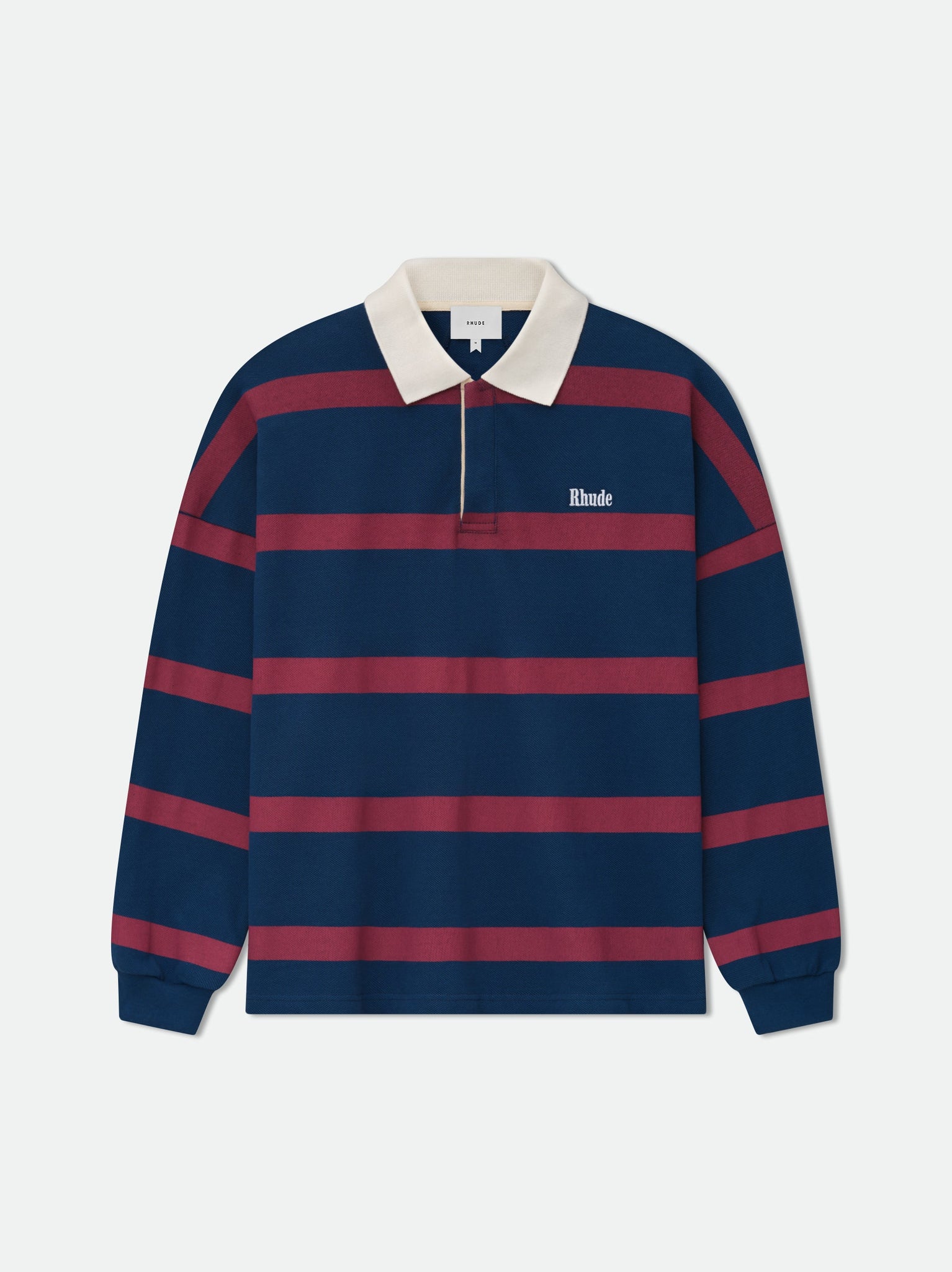 STRIPED LS PIQUE POLO