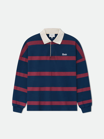 STRIPED LS PIQUE POLO